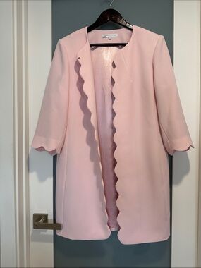 Preston & York Light Pink Scalloped Front Blazer